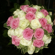 bridal bouquet pink and white rose